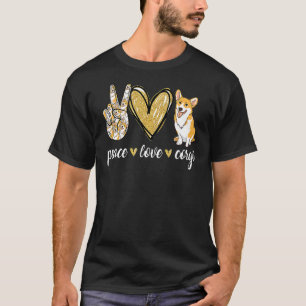 Peace Liebe Corgi Dog Mama Muttertag Corgi T-Shirt