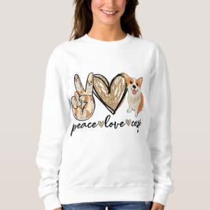 Peace Liebe Corgi Funny Dog Mama Muttertagsgeschen Sweatshirt