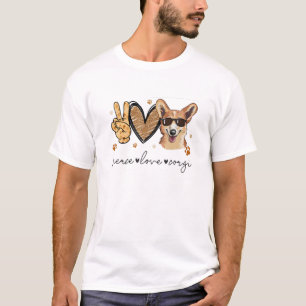 Peace Liebe Corgi Niedlicher Muttertag für Haustie T-Shirt