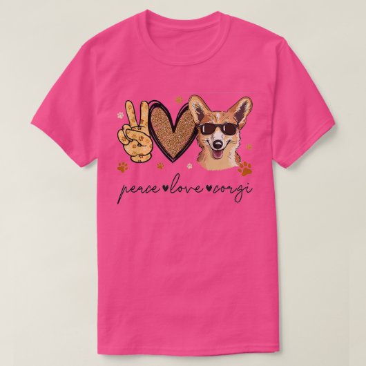 Peace Liebe Corgi T-Shirt (Design vorne)