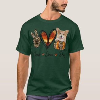 Peace Liebe CorgiAutumn Peace Dog Lover T-Shirt