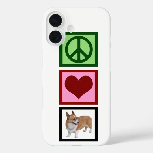 Peace Liebe Corgis Case-Mate iPhone Hülle (Rückseite)