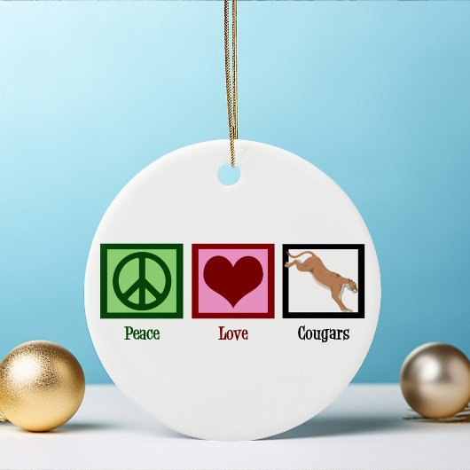 Peace Liebe Cougars Keramik Ornament