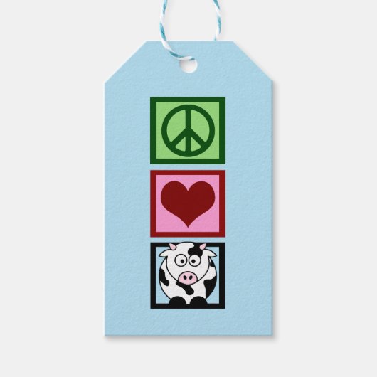 Peace Liebe Cows (vertikal) Geschenkanhänger (Vorderseite)