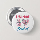 Peace Liebe Crochet Button (Vorne & Hinten)