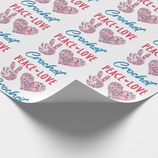 Peace Liebe Crochet Geschenkpapier (Ecke)