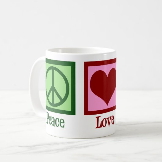 Peace Liebe Crochet Kaffeetasse (Vorderseite Links)