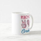 Peace Liebe Crochet Kaffeetasse (VorderseiteRechts)