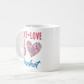 Peace Liebe Crochet Kaffeetasse (Vorderseite Links)