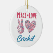 Peace Liebe Crochet Keramik Ornament (Rechts)