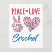 Peace Liebe Crochet Postkarte (Vorderseite)