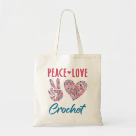 Peace Liebe Crochet Tragetasche