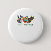 Peace Liebe Crocs Funny Gift Button (Vorderseite)