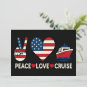 Peace Liebe Cruise USA Vacation Vibes Einladung (Stehend Vorderseite)
