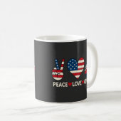 Peace Liebe Cruise USA Vacation Vibes Kaffeetasse (VorderseiteRechts)