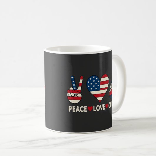 Peace Liebe Cruise USA Vacation Vibes Kaffeetasse (VorderseiteRechts)