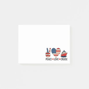 Peace Liebe Cruise USA Vacation Vibes Post-it Klebezettel