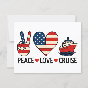 Peace Liebe Cruise USA Vacation Vibes Postkarte