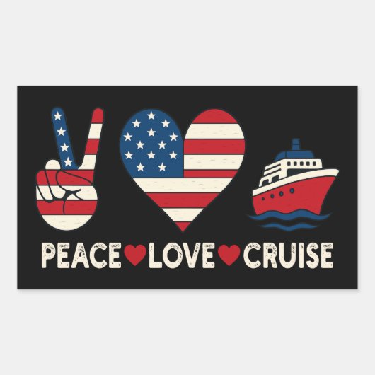 Peace Liebe Cruise USA Vacation Vibes Rechteckiger Aufkleber (Vorderseite)