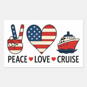 Peace Liebe Cruise USA Vacation Vibes Rechteckiger Aufkleber