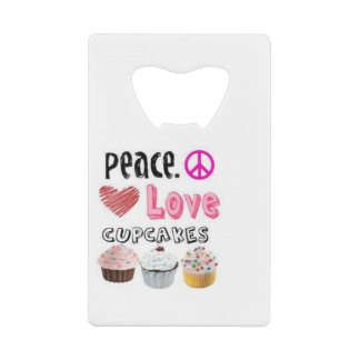 Peace Liebe Cupcakes cake design Geldbeutel Flaschenöffner