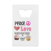 Peace Liebe Cupcakes cake design Geldbeutel Flaschenöffner (Rückseite)