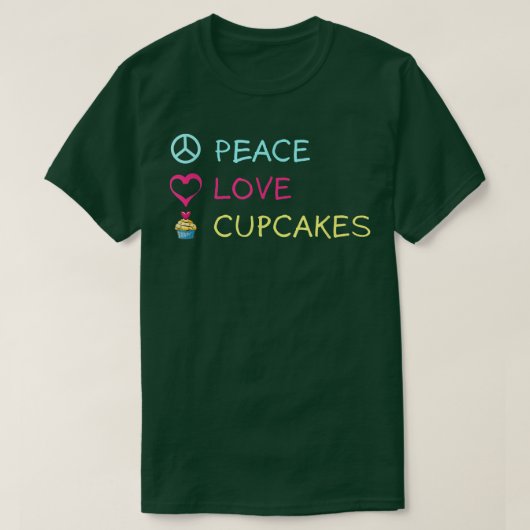 Peace Liebe Cupcakes Funny Baking Zuckerguss Delic T-Shirt (Design vorne)