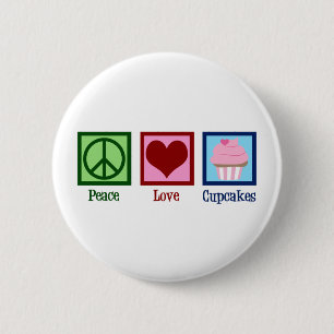 Peace Liebe Cupcakes Niedlich Baker Button
