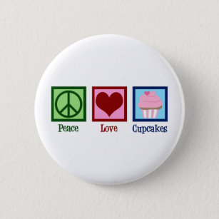 Peace Liebe Cupcakes Niedlich Baker Button