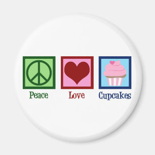 Peace Liebe Cupcakes Niedlich Baker Magnet