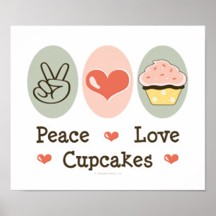Peace Liebe Cupcakes Poster