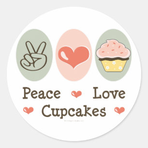 Peace Liebe Cupcakes Stickers