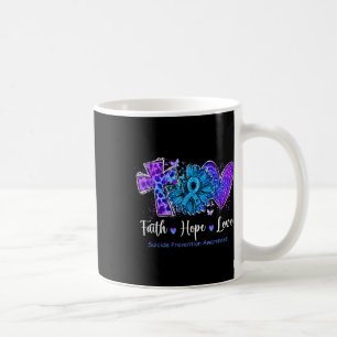 Peace Liebe Cure Aquamarin & amp; Lila Sonnenblume Kaffeetasse