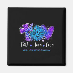 Peace Liebe Cure Aquamarin & amp; Lila Sonnenblume Magnet