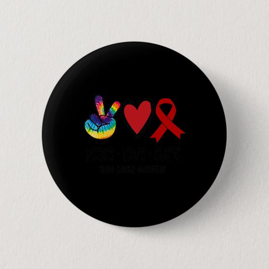 Peace Liebe Cure Blood Cancer Awareness Support Sq Button (Vorderseite)