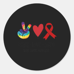 Peace Liebe Cure Blood Cancer Awareness Support Sq Runder Aufkleber