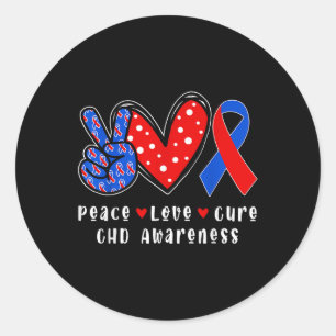 Peace Liebe Cure Chd Congenital Heart Defect Aware Runder Aufkleber