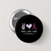 Peace Liebe Cure Chd Heart Disease Awareness Men W Button (Vorne & Hinten)