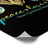 Peace Liebe Cure Down Syndrome Awareness Poster (Ecke)