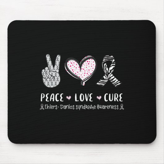 Peace Liebe Cure Ehlers-danlos Syndrom Bewusstsein Mousepad (Vorne)