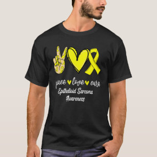 Peace Liebe Cure Epithelioid Sarcoma Gelbe Schleif T-Shirt