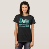 Peace Liebe Cure Fragile X Syndrome Aquamarin Ribb T-Shirt (Vorne ganz)