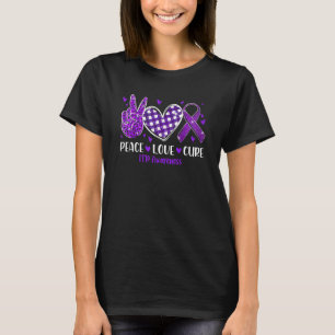 Peace Liebe Cure ITP Awareness Lila Ribbon T-Shirt