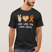Peace Liebe Cure Leukemia Awareness Counter T-Shirt (Vorderseite)