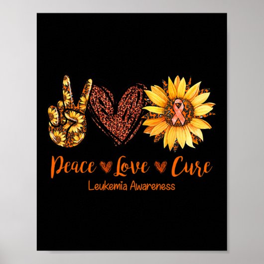 Peace Liebe Cure Leukemia Awareness Gift Poster (Vorne)