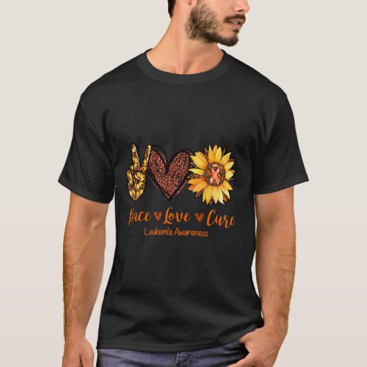 Peace Liebe Cure Leukemia Awareness Gift T-Shirt (Vorderseite)