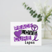 Peace Liebe Cure Lupus Postkarte (Stehend Vorderseite)