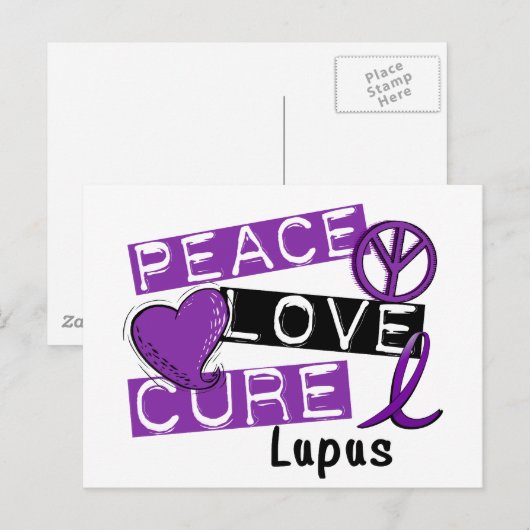 Peace Liebe Cure Lupus Postkarte (Vorne/Hinten)