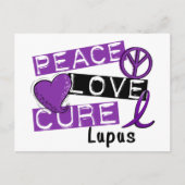 Peace Liebe Cure Lupus Postkarte (Vorderseite)