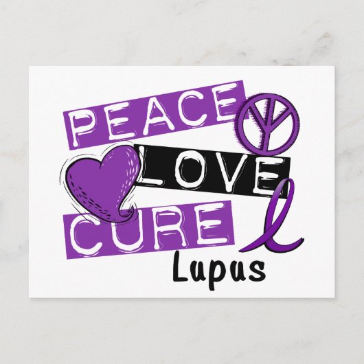 Peace Liebe Cure Lupus Postkarte (Vorderseite)